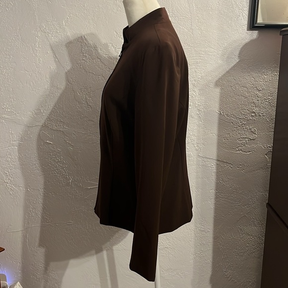 NWT Preswick & Moore Petite zippered Blazer, Brown Sz 10P - Picture 3 of 8